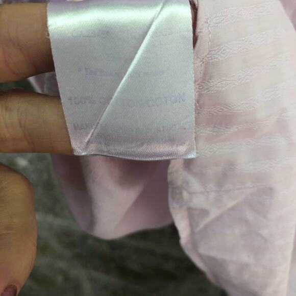 Ted Baker Short Light Pink Button Down Ikat Stripes 100% Cotton 4 US 12 - Picture 8 of 9